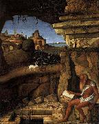 Giovanni Bellini St Jerome Reading in the Countryside oil painting reproduction